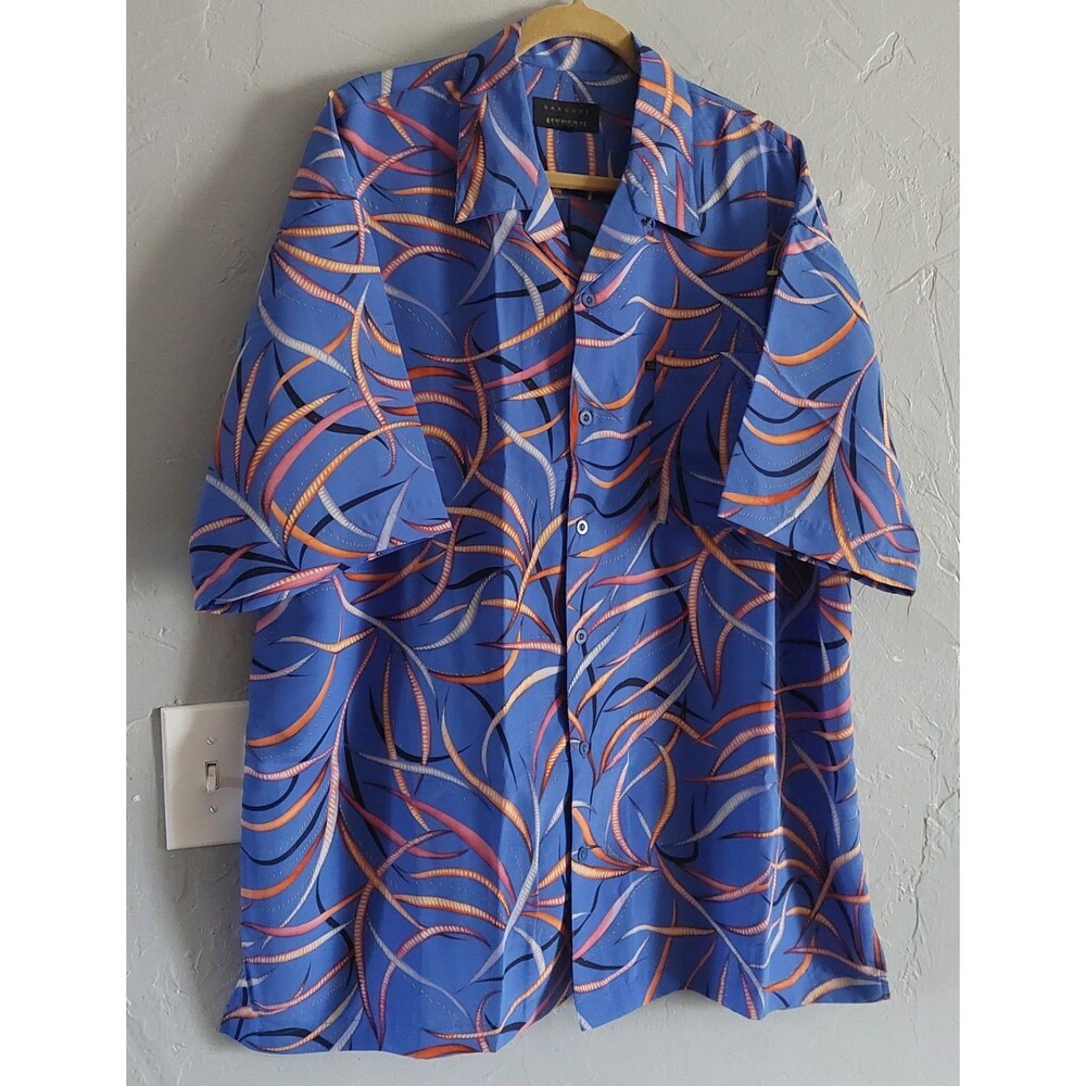 Barcode Shirt Men XL, Hawaiian Button Up, 24 Inch Of Armp To Armp,good Condictio